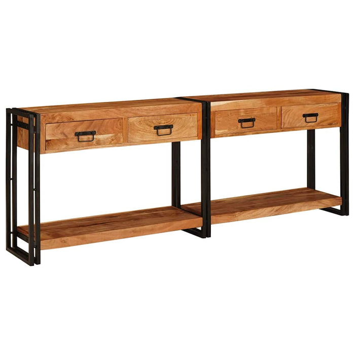 Mese consolă 2 pcs Maro 200 x 33 x 75 cm Lemn masiv de acacia - WALTI WALTI