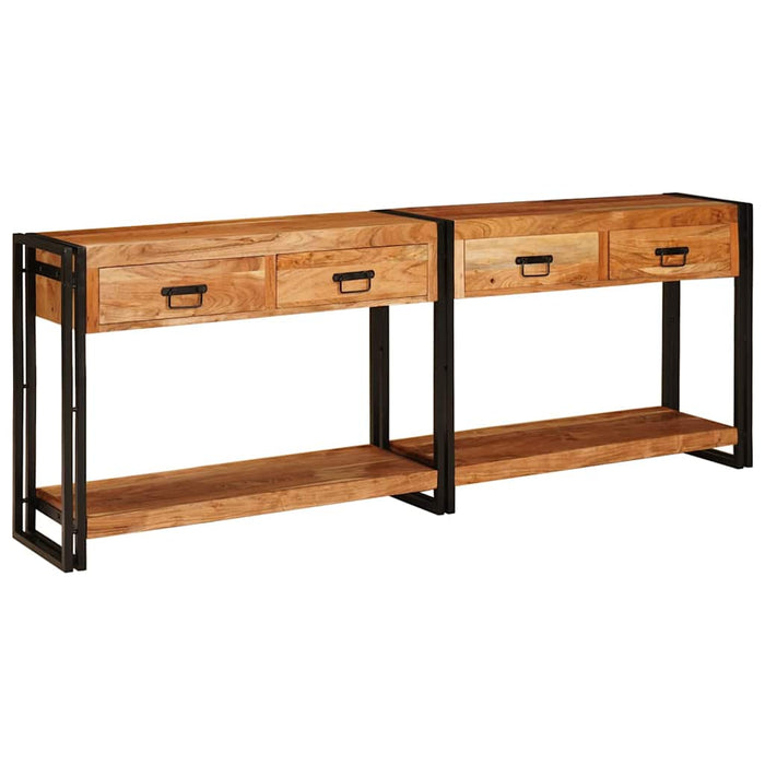 Mese consolă 2 pcs Maro 200 x 33 x 75 cm Lemn masiv de acacia - WALTI WALTI