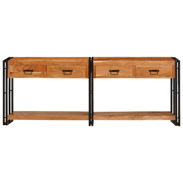 Mese consolă 2 pcs Maro 200 x 33 x 75 cm Lemn masiv de acacia - WALTI WALTI