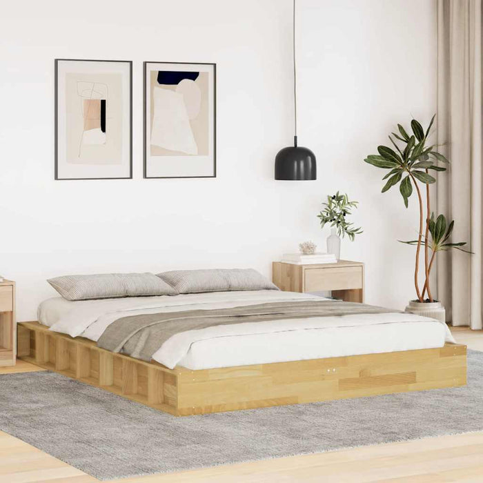 Cadru de pat fără saltea 150x200 cm din lemn masiv de stejar - WALTI WALTI