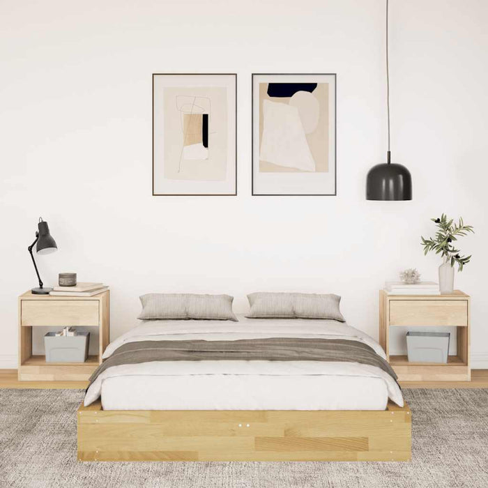 Cadru de pat fără saltea 120x190 cm din lemn masiv de stejar - WALTI WALTI