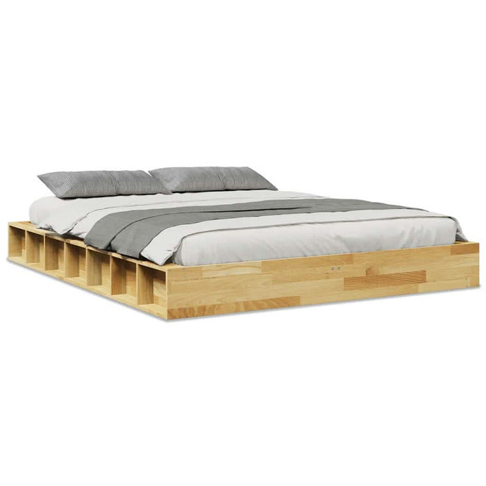 Cadru de pat fără saltea 135x190 cm din lemn masiv de stejar - WALTI WALTI