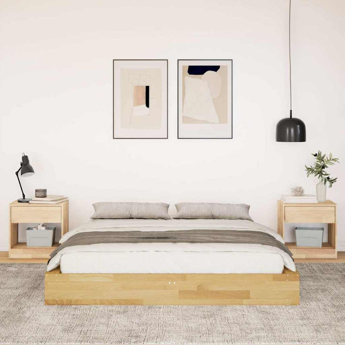 Cadru de pat fără saltea 135x190 cm din lemn masiv de stejar - WALTI WALTI