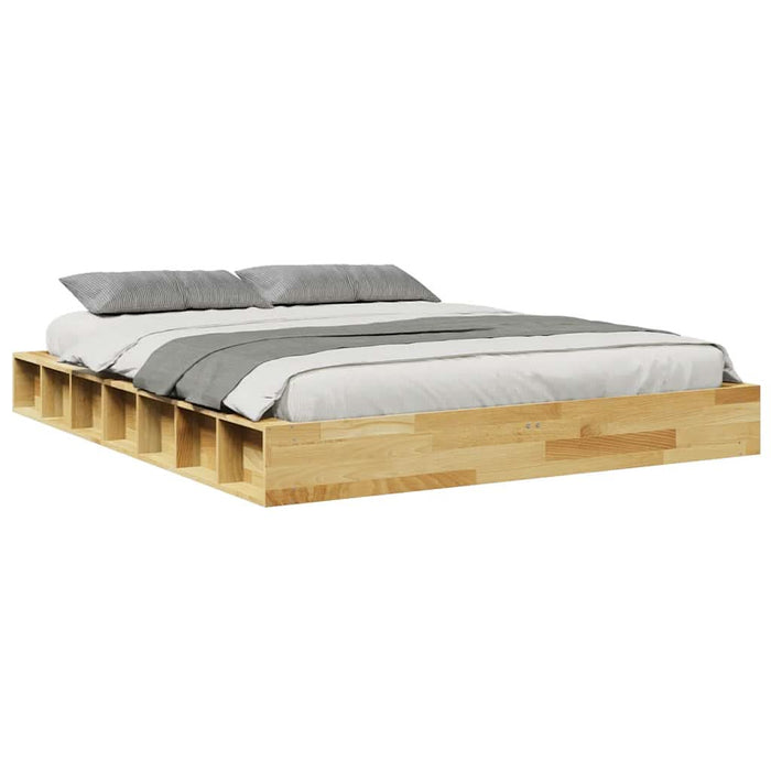 Cadru de pat fără saltea 135x190 cm din lemn masiv de stejar - WALTI WALTI