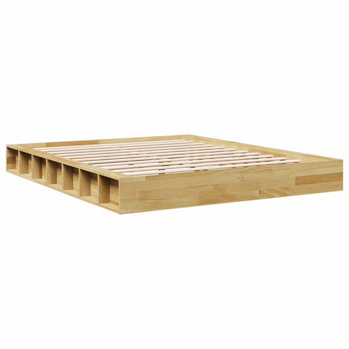 Cadru de pat fără saltea 135x190 cm din lemn masiv de stejar - WALTI WALTI