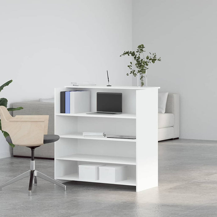 Birou de recepție, alb, 100x50x103,5 cm, lemn stratificat WALTI