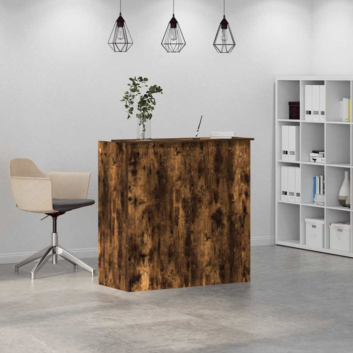 Birou de recepție stejar afumat 100x50x103,5 cm lemn prelucrat - WALTI WALTI