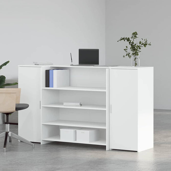 Birou de recepție, alb, 180x50x103,5 cm, lemn stratificat WALTI