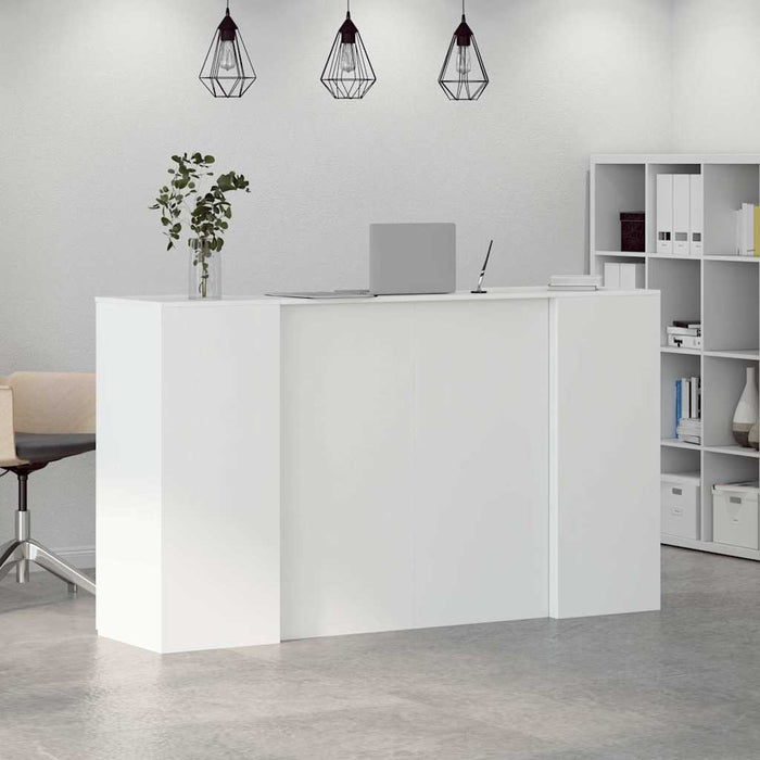 Birou de recepție, alb, 180x50x103,5 cm, lemn stratificat WALTI