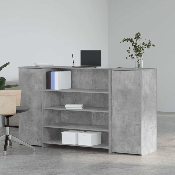Birou de recepție Gri beton 180x50x103,5 cm Lemn prelucrat - WALTI WALTI