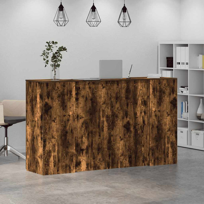 Birou de recepție stejar afumat 180x50x103,5 cm lemn prelucrat - WALTI WALTI