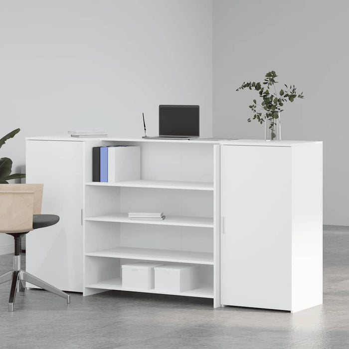 Birou de recepție, alb, 200x50x103,5 cm, lemn stratificat WALTI