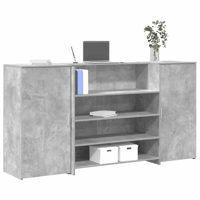 Birou de recepție Gri beton 200x50x103,5 cm Lemn prelucrat WALTI