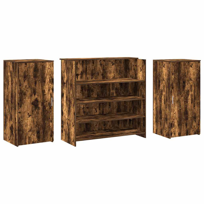 Birou de recepție stejar afumat 200x50x103,5 cm lemn prelucrat - WALTI WALTI