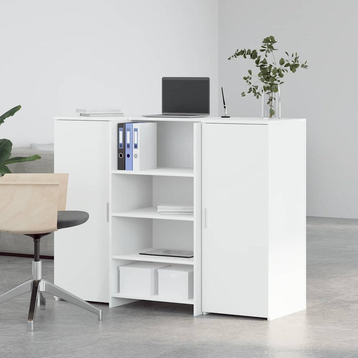 Birou de recepție alb 135x50x103,5 cm din lemn prelucrat - WALTI WALTI