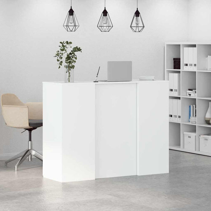 Birou de recepție alb 135x50x103,5 cm din lemn prelucrat - WALTI WALTI