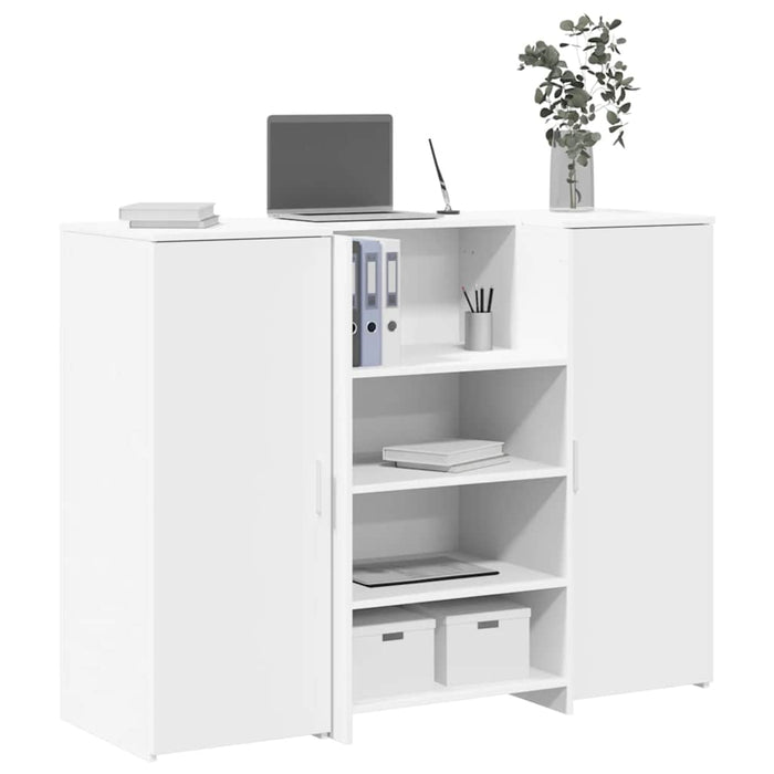 Birou de recepție alb 135x50x103,5 cm din lemn prelucrat - WALTI WALTI