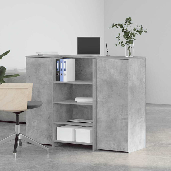 Birou de recepție Gri beton 135x50x103,5 cm Lemn prelucrat - WALTI WALTI