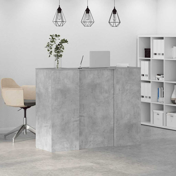 Birou de recepție Gri beton 135x50x103,5 cm Lemn prelucrat - WALTI WALTI