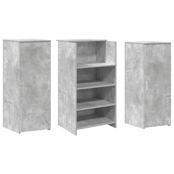 Birou de recepție Gri beton 135x50x103,5 cm Lemn prelucrat - WALTI WALTI