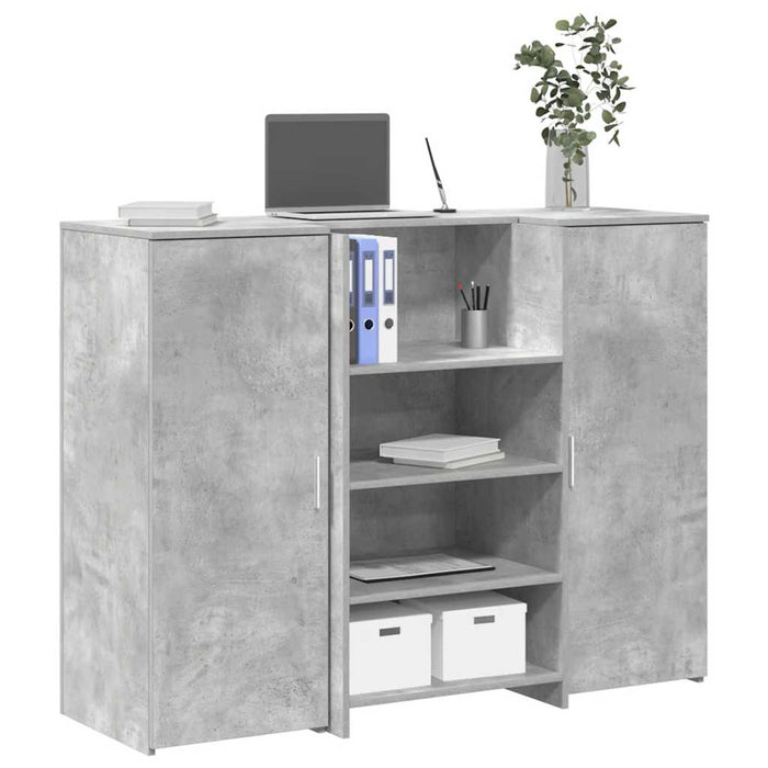 Birou de recepție Gri beton 135x50x103,5 cm Lemn prelucrat - WALTI WALTI