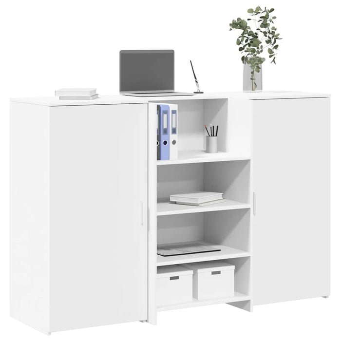 Birou de recepție alb 155x50x103,5 cm din lemn prelucrat - WALTI WALTI