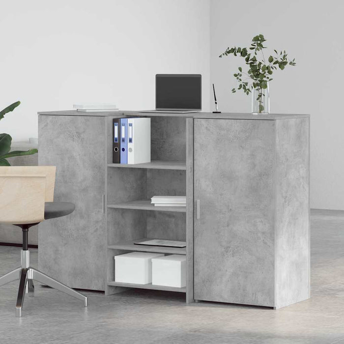 Birou de recepție Gri beton 155x50x103,5 cm Lemn prelucrat - WALTI WALTI