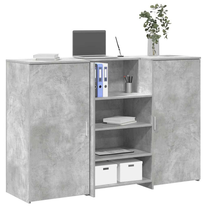 Birou de recepție Gri beton 155x50x103,5 cm Lemn prelucrat - WALTI WALTI