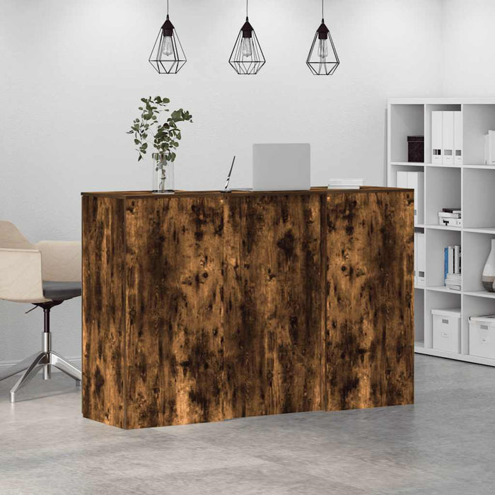 Birou de recepție stejar afumat 155x50x103,5 cm lemn prelucrat - WALTI WALTI
