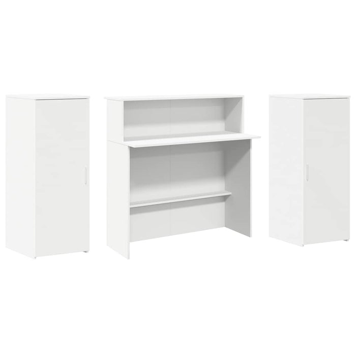 Birou de recepție, alb, 180x50x103,5 cm, lemn stratificat WALTI