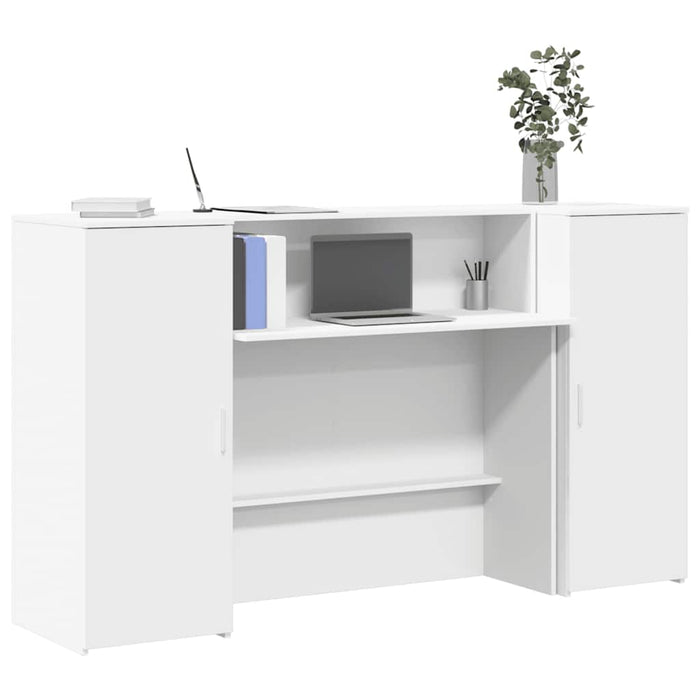 Birou de recepție, alb, 180x50x103,5 cm, lemn stratificat WALTI