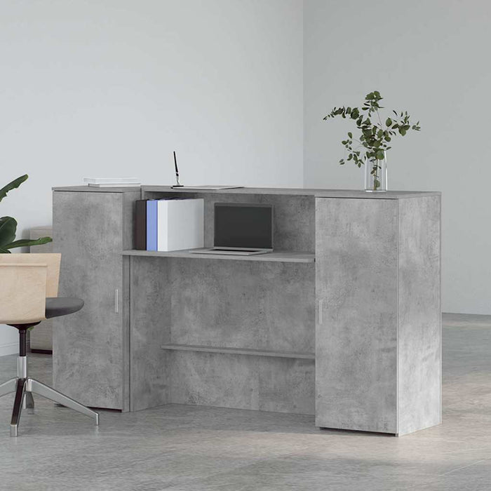 Birou de recepție Gri beton 180x50x103,5 cm Lemn prelucrat - WALTI WALTI