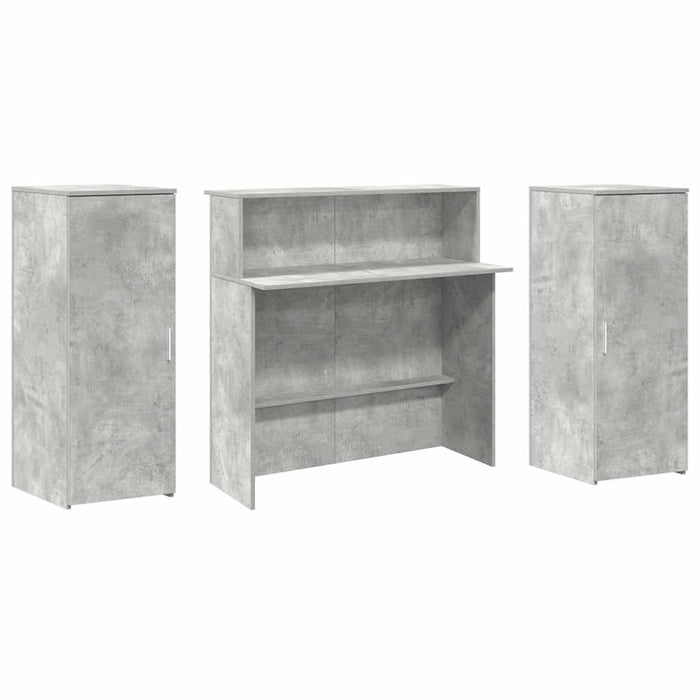 Birou de recepție Gri beton 180x50x103,5 cm Lemn prelucrat - WALTI WALTI