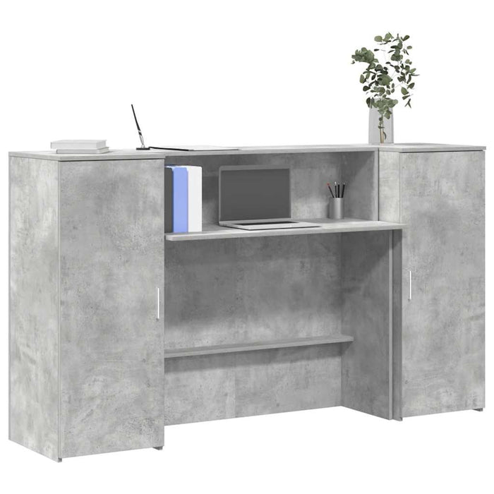 Birou de recepție Gri beton 180x50x103,5 cm Lemn prelucrat - WALTI WALTI