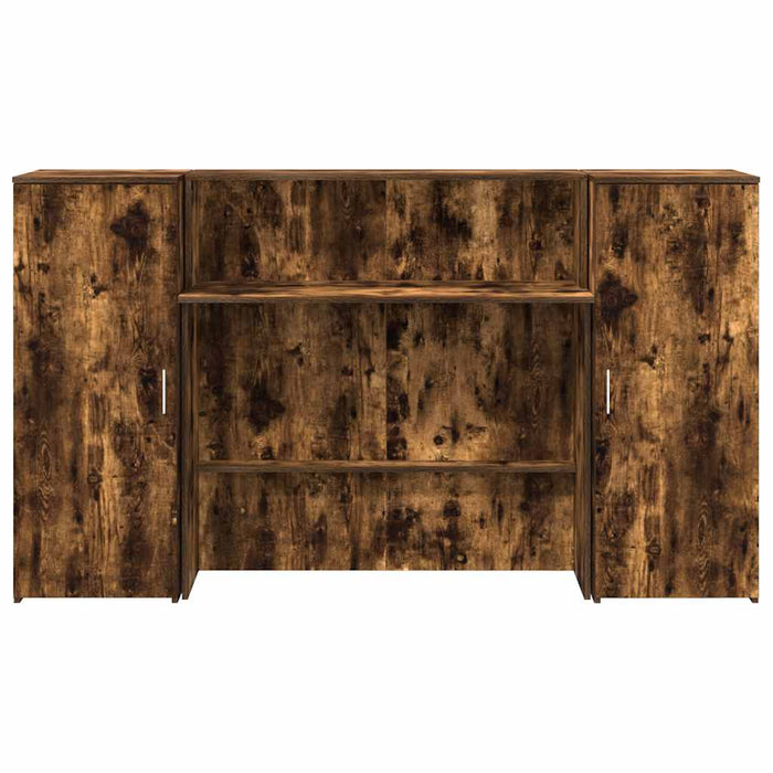 Birou de recepție stejar afumat 180x50x103,5 cm lemn prelucrat - WALTI WALTI