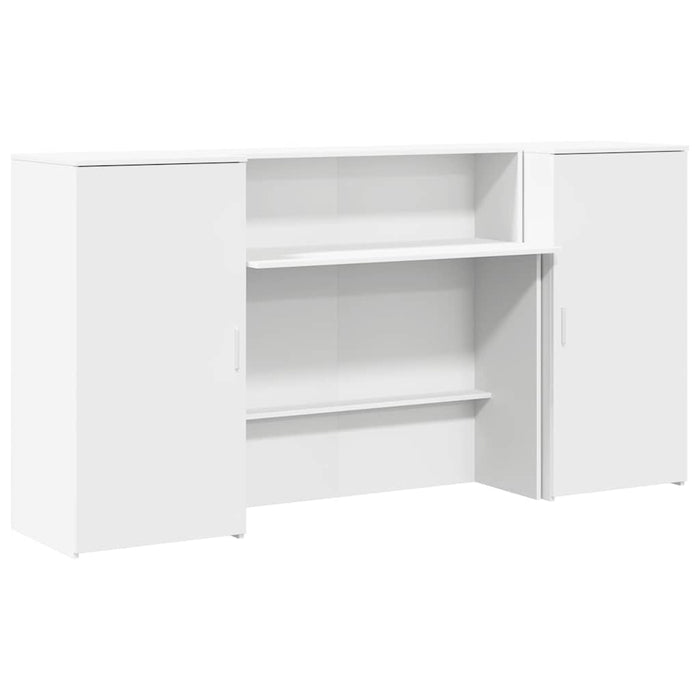 Birou de recepție alb 200x50x103,5 cm din lemn prelucrat - WALTI WALTI