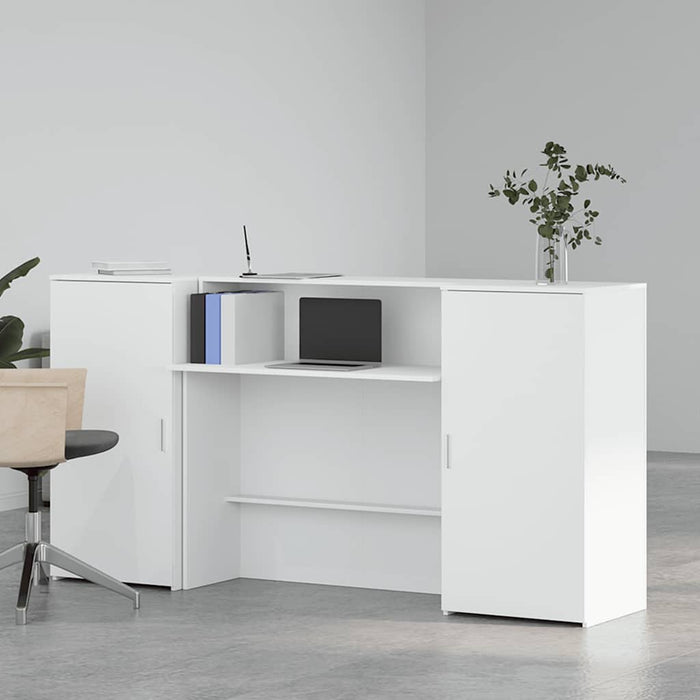 Birou de recepție alb 200x50x103,5 cm din lemn prelucrat - WALTI WALTI