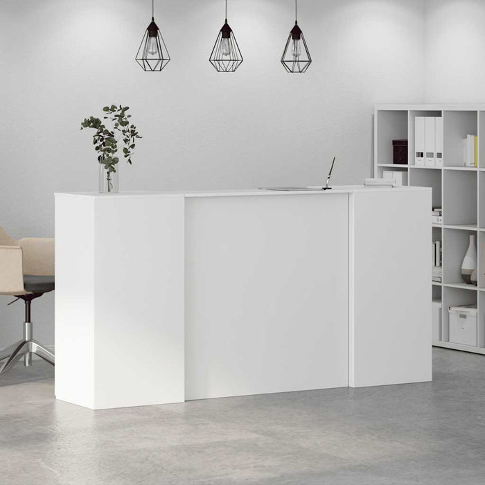 Birou de recepție alb 200x50x103,5 cm din lemn prelucrat - WALTI WALTI