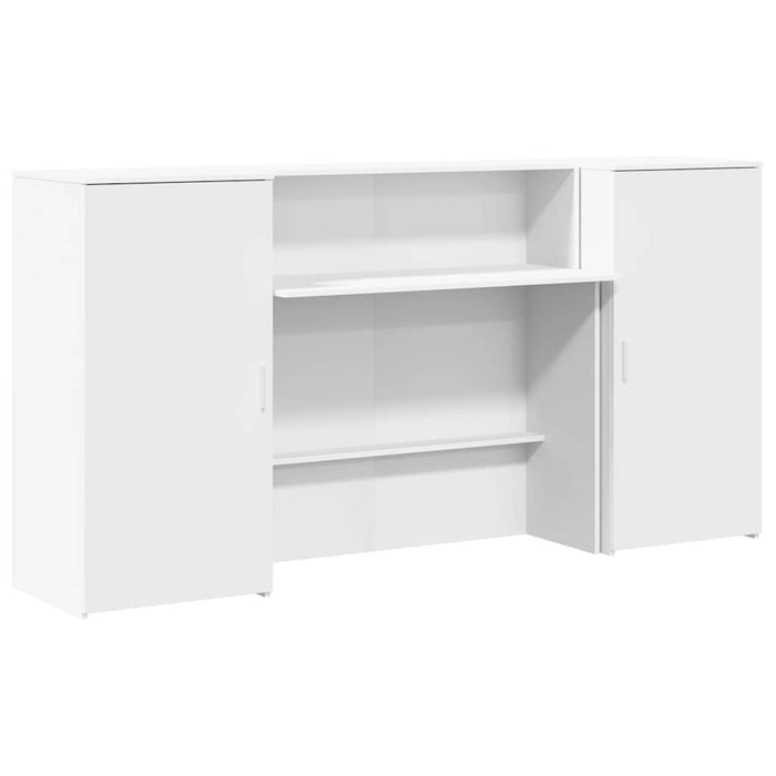 Birou de recepție alb 200x50x103,5 cm din lemn prelucrat - WALTI WALTI