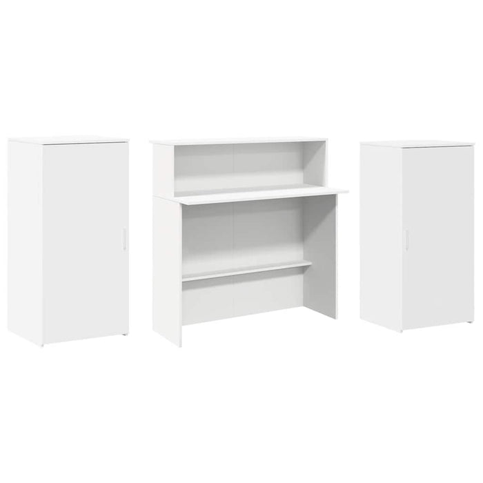 Birou de recepție alb 200x50x103,5 cm din lemn prelucrat - WALTI WALTI