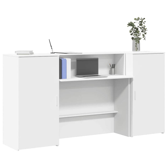 Birou de recepție alb 200x50x103,5 cm din lemn prelucrat - WALTI WALTI