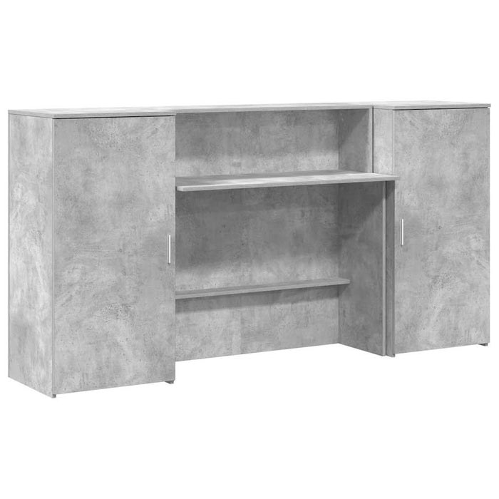 Birou de recepție Gri beton 200x50x103,5 cm Lemn prelucrat - WALTI WALTI