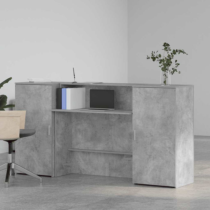 Birou de recepție Gri beton 200x50x103,5 cm Lemn prelucrat - WALTI WALTI