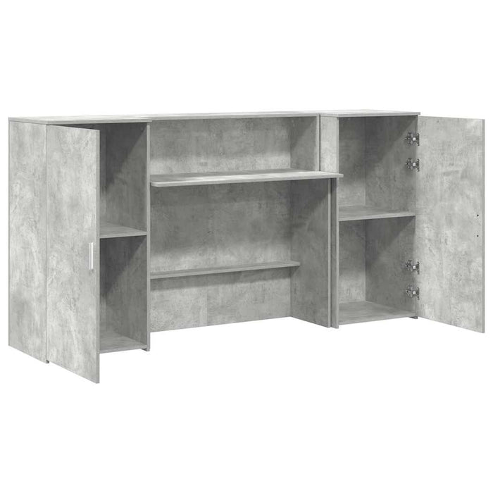 Birou de recepție Gri beton 200x50x103,5 cm Lemn prelucrat - WALTI WALTI