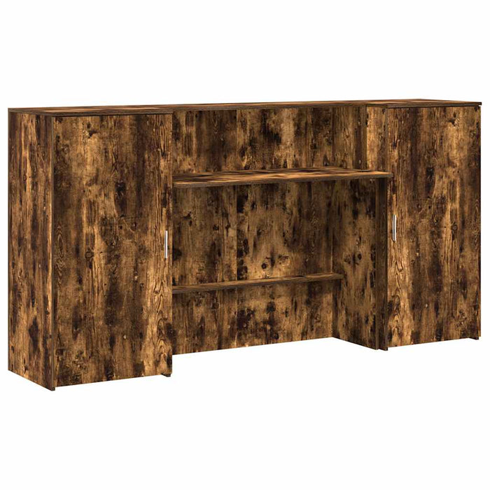 Birou de recepție stejar afumat 200x50x103,5 cm lemn prelucrat - WALTI WALTI