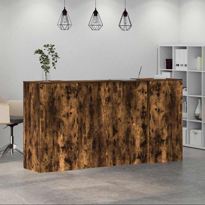 Birou de recepție stejar afumat 200x50x103,5 cm lemn prelucrat - WALTI WALTI