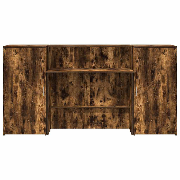 Birou de recepție stejar afumat 200x50x103,5 cm lemn prelucrat - WALTI WALTI