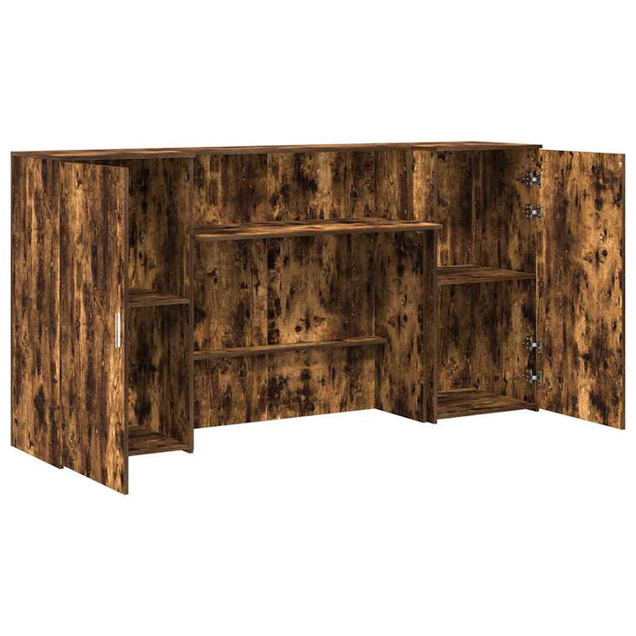Birou de recepție stejar afumat 200x50x103,5 cm lemn prelucrat - WALTI WALTI