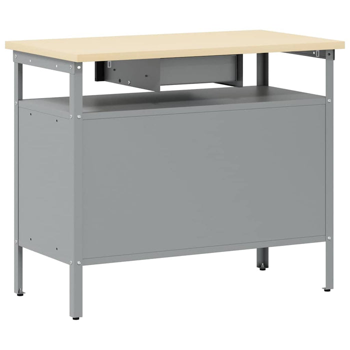 Banc de lucru cu sertar cu raft Negru și Gri 100 x 55 x 85 cm - WALTI WALTI