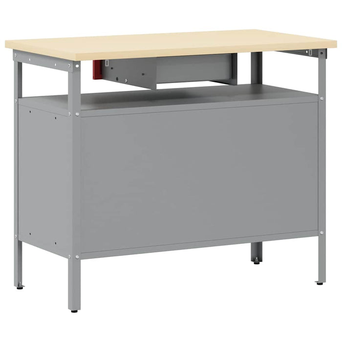 Banc de lucru cu sertar cu raft Roșu și gri 100 x 55 x 85 cm - WALTI WALTI